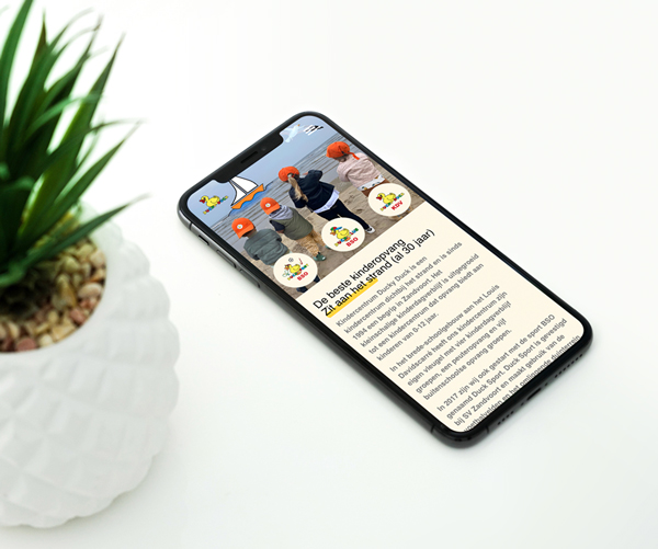 website Ducky Duck op mobiel