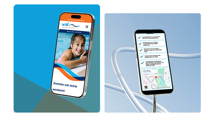 website van der wal sport op mobiel