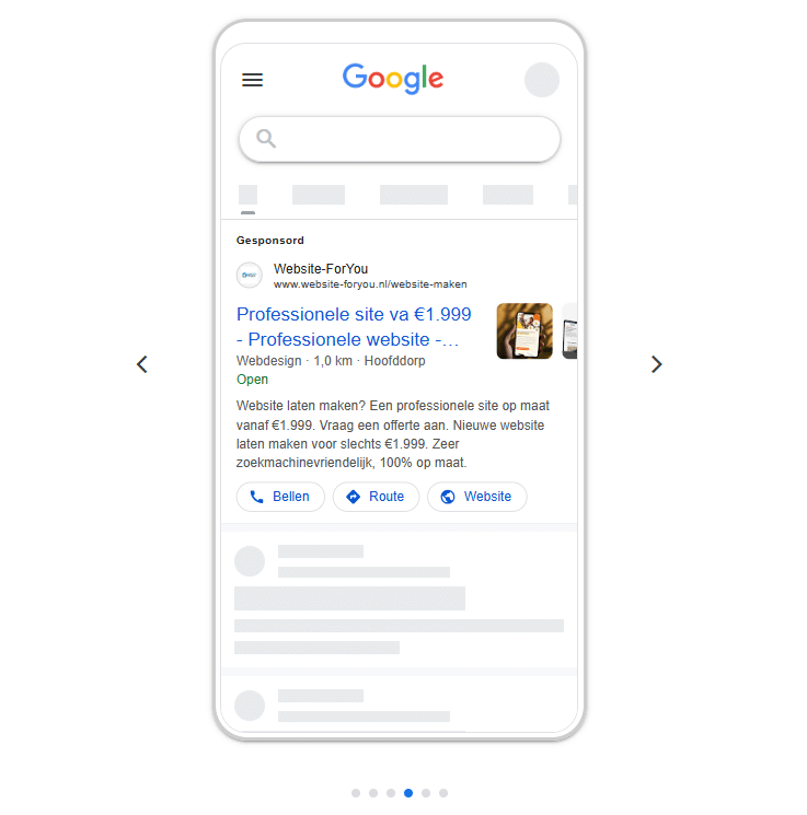 Google search advertentie door website-foryou